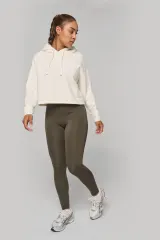 Sudadera crop con capucha mujer