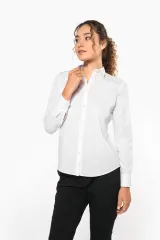 Camisa popelina de polialgodón de fácil cuidado para mujer