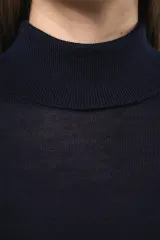 Jersey lana merina cuello vuelto mujer