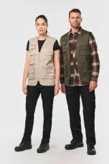 Chaleco polialgodón multibolsillos con forro - Unisex