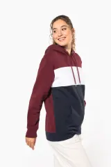 Sudadera tricolor con capucha unisex