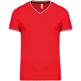 Camiseta de punto piqué con cuello de pico de hombre
