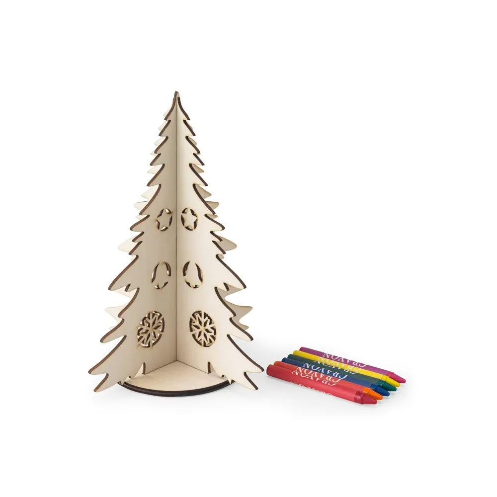 PINERY. Árbol de Navidad de madera plegable para colorear