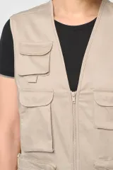 Chaleco polialgodón multibolsillos con forro - Unisex