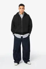 Sudadera sostenible con cremallera y capucha oversize unisex
