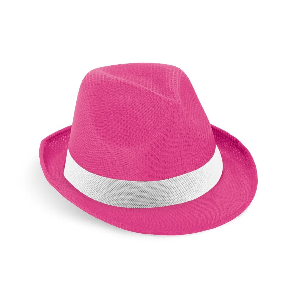MANOLO POLI. Gorro en PP con cinta de poliéster blanca
