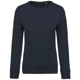 Sudadera algodón orgánico con cuello redondo y mangas raglan de mujer