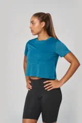 Camiseta crop triblend mujer
