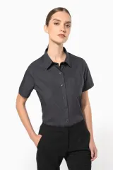 Camisa popelina manga corta mujer