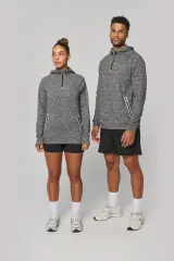 Sudadera deportiva capucha 1/4 cremallera unisex