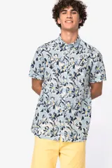 Camisa con estampado vegetal hombre