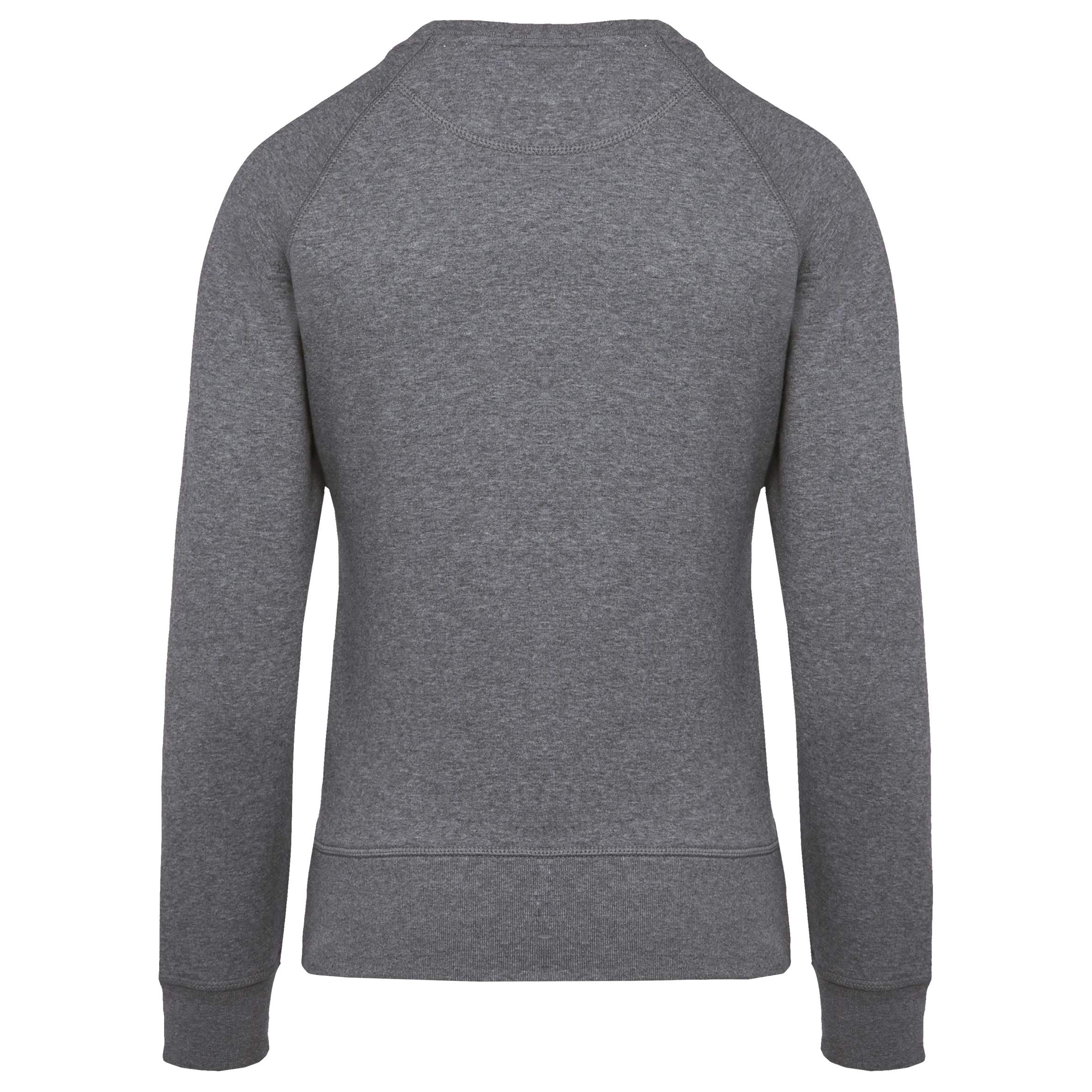 Sudadera algodón orgánico con cuello redondo y mangas raglan de mujer
