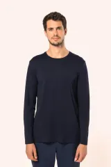 Camiseta Supima® cuello redondo manga larga hombre