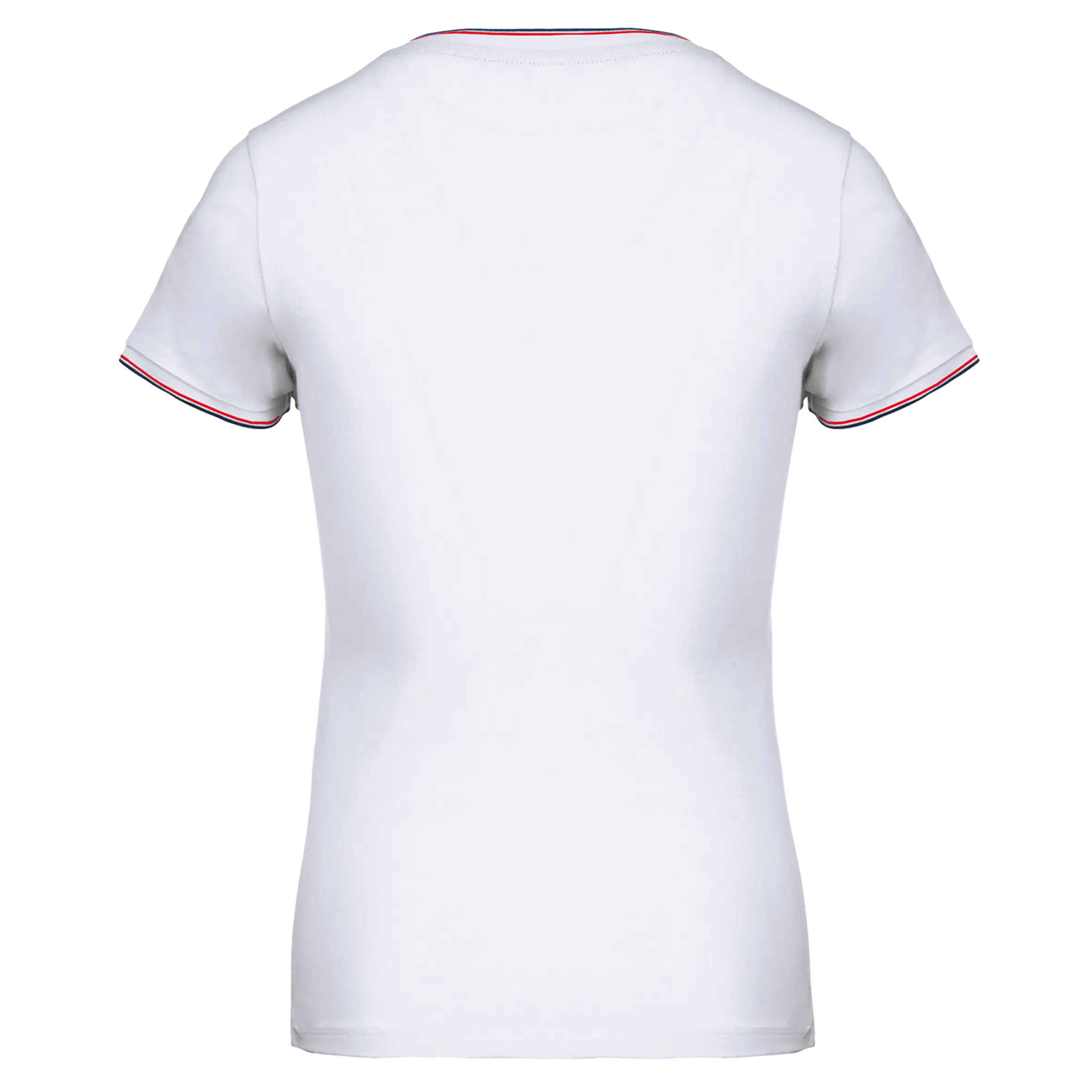 Camiseta de punto piqué con cuello de pico mujer