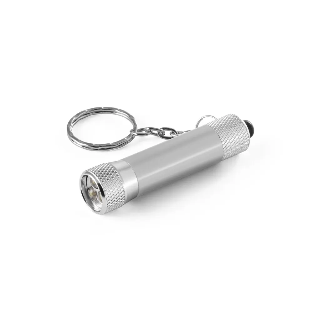 RE-LERGAN. Llavero de aluminio (92% reciclado) con linterna LED de 3 posiciones
