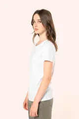 Camiseta Supima® cuello redondo manga corta mujer