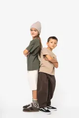 Camiseta ecorresponsable de hombros caídos infantil