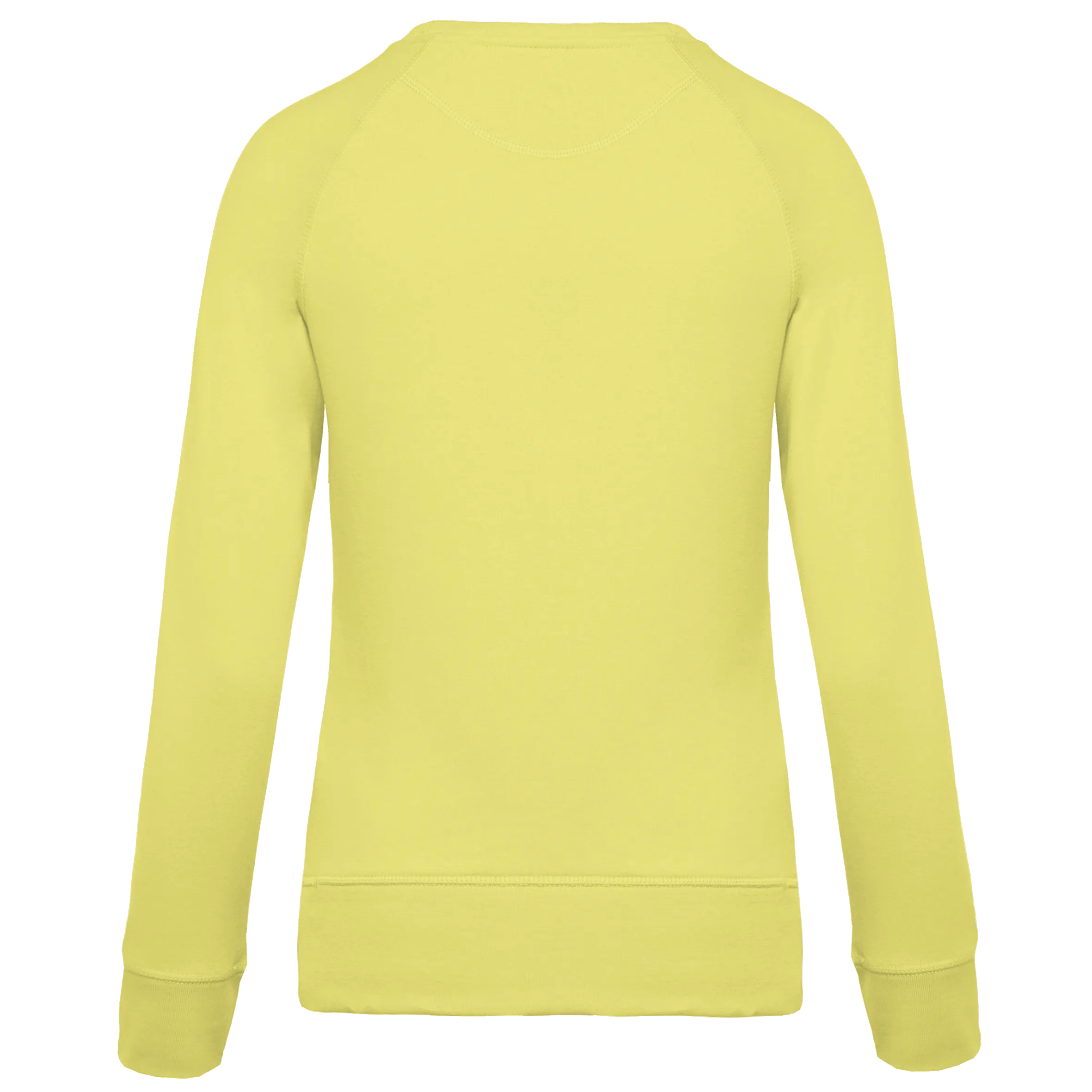 Sudadera algodón orgánico con cuello redondo y mangas raglan de mujer