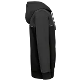Chaqueta felpa bicolor con capucha y cremallera ecorresponsable unisex