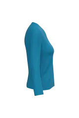 Camiseta manga larga y cuello de pico mujer