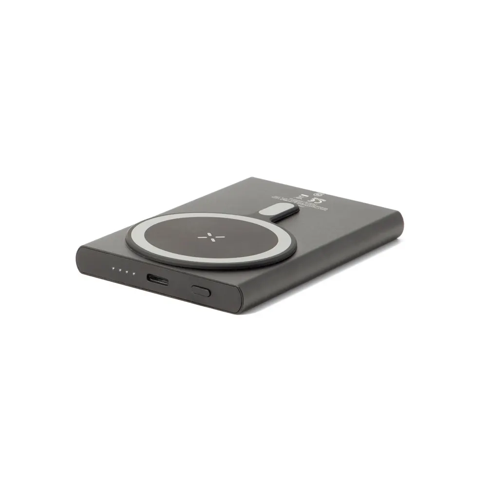 WRIGHT 5. Power bank magnético con carga ultrarrápida en aluminio reciclado y ABS reciclado 5'000 mAh