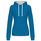 Sudadera capucha contrastada mujer
