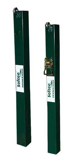 JUEGO POSTES TENIS METALICOS FIJOS CUADRADOS 80X80MM