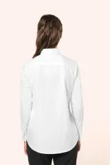 Camisa sarga manga larga mujer
