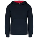 Sudadera capucha contrastada niños