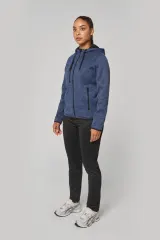 Chaqueta jaspeada con capucha mujer