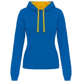 Sudadera capucha contrastada mujer
