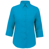 Camisa popelina de polialgodón manga 3/4 de fácil cuidado mujer