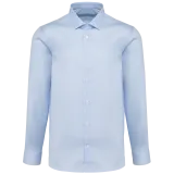 Camisa sarga manga larga hombre