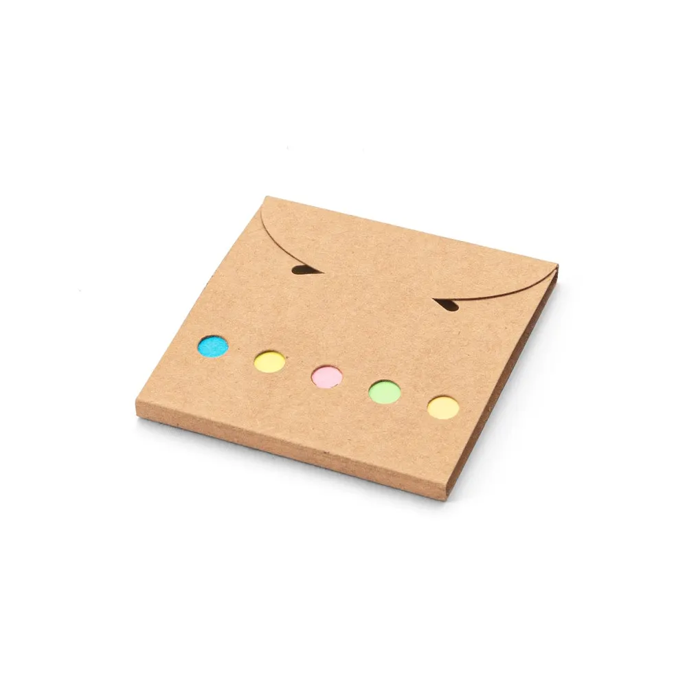 AINSLEY. Set de oficina 2 en 1, fabricado con papel 100% reciclado, con 6 blocs de notas adhesivas