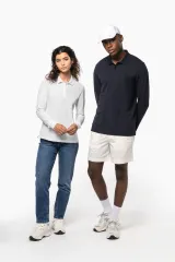 Polo de punto piqué manga larga Bio180 mujer