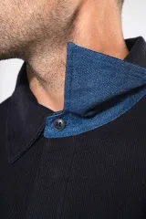 French rib - polo de canalé manga larga hombre