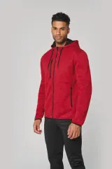 Chaqueta jaspeada con capucha hombre
