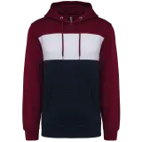Sudadera tricolor con capucha unisex