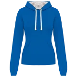 Sudadera capucha contrastada mujer