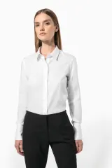Camisa no-plancha manga larga mujer