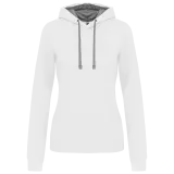 Sudadera capucha contrastada mujer