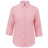 Camisa popelina de polialgodón manga 3/4 de fácil cuidado mujer