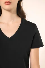 Camiseta Supima® cuello de pico manga corta mujer