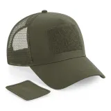 Gorra de rejilla con parche extraíble y ajustable en la parte trasera