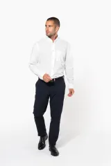 Camisa cuello mao manga larga hombre