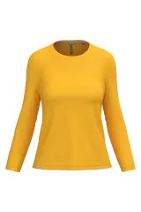 Camiseta manga larga y cuello redondo mujer