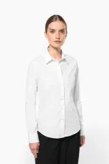 Camisa popelina manga larga mujer