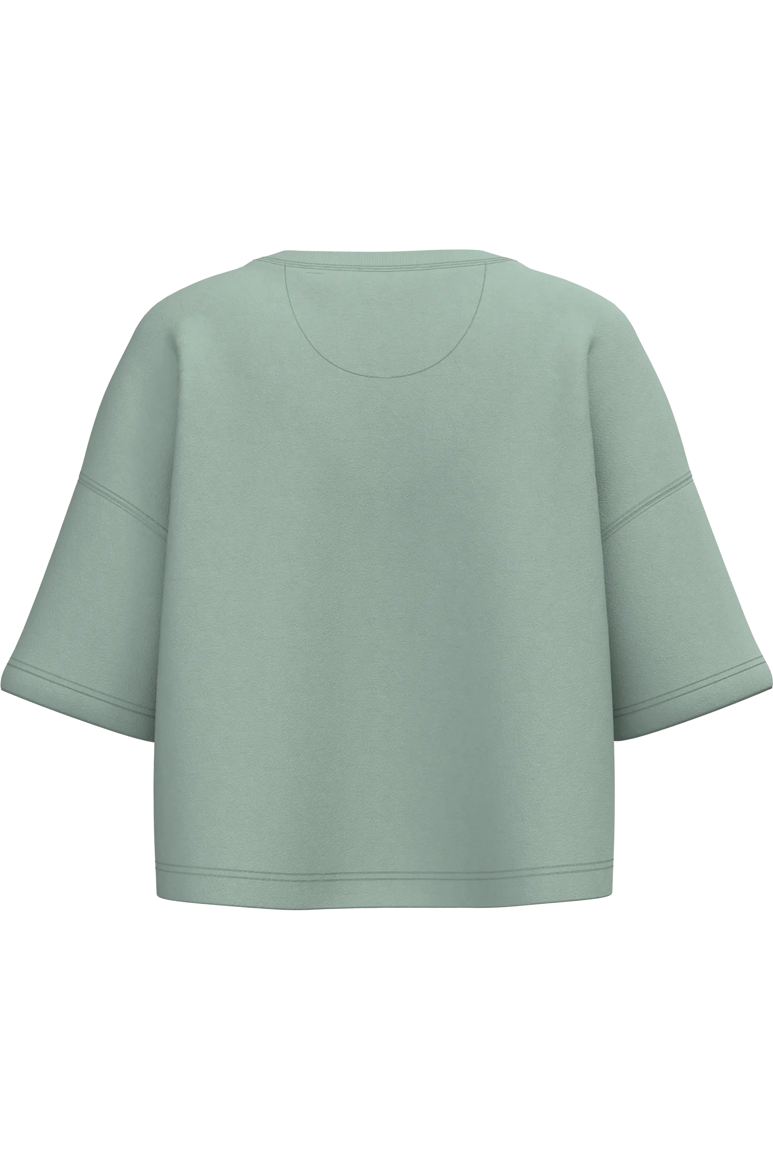 Sudadera crop cuello redondo y manga corta mujer
