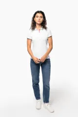 Polo piqué maga corta mujer