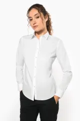 Camisa popelina de polialgodón de fácil cuidado para mujer